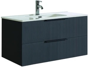 Servantskap Fovere Ribb matt svart  90cm  a-collection