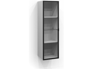 Dør Høyskap Vitrine 120x35 Svart matt/Linjeglass