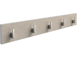 Hylle med 5 knagger 60 cm HPL  sandfarget
