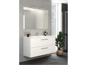 Voss møbelpakke 100x44 cm hvit matt med servant og speil
