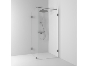 180° Hjørnedusj Rett/Fast 80x80x200 Blyantpenn svart/Klart glass