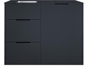 NORD MINI KITCHEN OSLO SORT 117CM VASK V