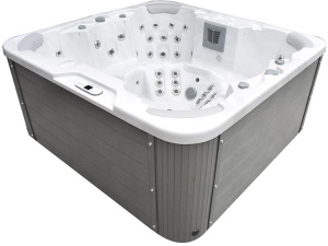 Spa viken hvit marmorert/grå inkl lokk