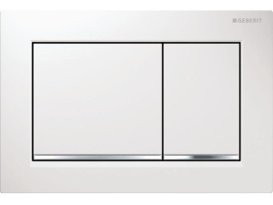 Geberit Omega30 hvit  blankforkrommet stripe
