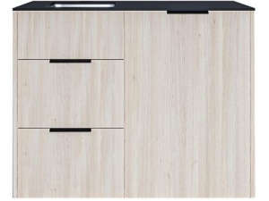 NORD MINI KITCHEN OSLO LYS EIK  SORT B.PLATE 117CM VASK V. U/IND.TOPP