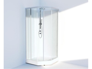 Ritual Dusjkabinett 91x218x91 Hvit/Hvitt glass