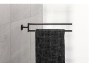 Starck T Håndkleholder med 2 svingbare armer  SVART MATT  50 x 80 x 465 mm
