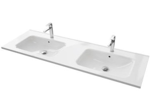 Servant INA 140dbl thin 140x46x2cm støpemarmor hvit