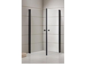 Toke dusjdør 90 cm med sorte profiler