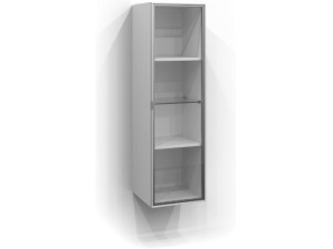 Dør Høyskap Vitrine 120x35 Alu matt/Klart