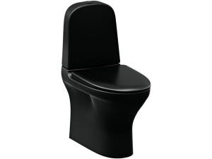 Gulvtoalett Estetic 8300 skjult S/P-lås  HF 2/4 l matt sort