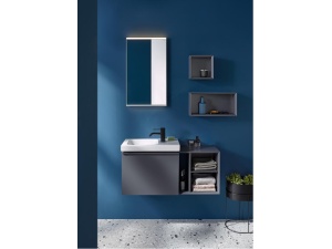 Geberit Option Plus Square lysspeil med direkte og indirekte belysning  40x70cm  Aluminium ramme