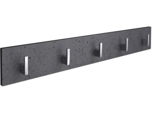Hylle med 5 knagger  60 cm  sort HPL