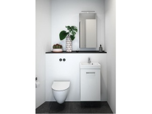 Voss møbelpakke 40x35 cm hvit matt med servant og speil.
