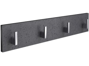 Hylle med 4 knagger  40 cm  sort HPL