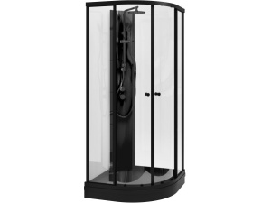 SOFIA pluss 90x90 sort søyle/klart glass