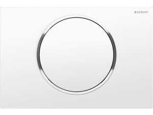 Geberit Sigma10 hvit  blankforkrommet desgnring