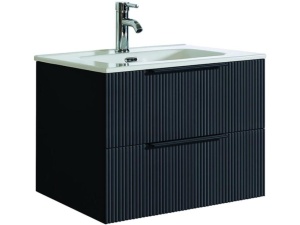 Servantskap Fovere Ribb matt svart  60cm  a-collection