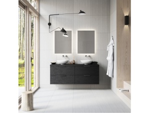 Variant46 160 Sort eik med bolleservant og Frame speil
