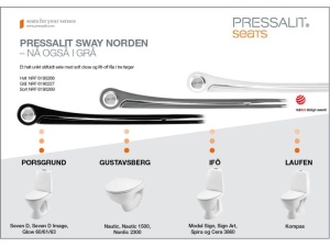 Pressalit Sway NORDEN  Antrasittgrå  m/soft close og lift-off