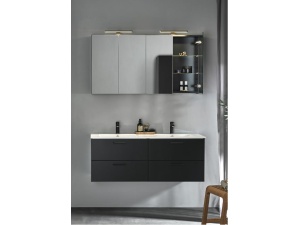 Servantskap go 2x2 skuffer svart 1200d med servant