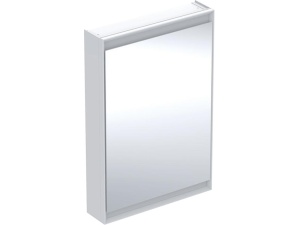 Geberit ONE speilskap med ComfortLight og en dør  B=60cm  Hvit aluminium  Dør=Hengslene høyre