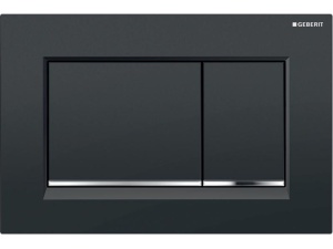 Geberit Sigma30 svart  blankforkrommet stripe
